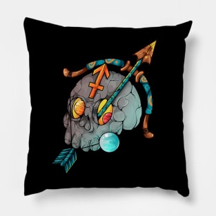 Sagittarius skull Zodiac Pillow