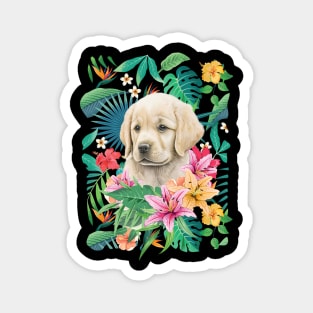 Tropical Golden Retriever Puppy 5 Magnet