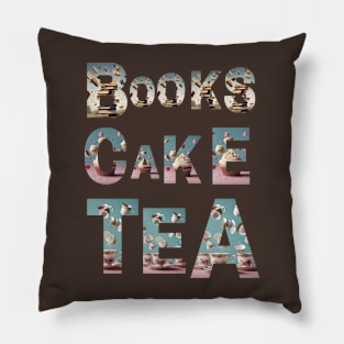 Books Cake Tea Pillow