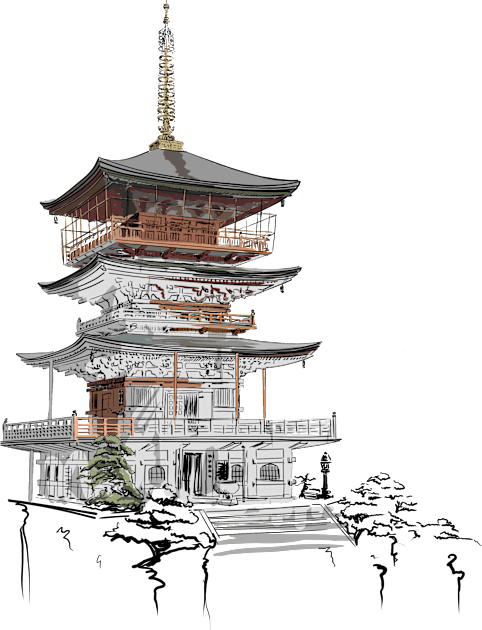 Pagoda Kids T-Shirt by sibosssr