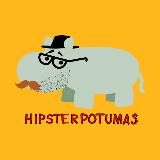 hipster hippo by wolfmanjaq