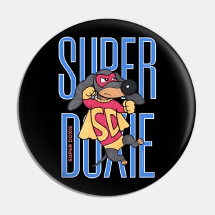 Cute Super Hero Dachshund Dog Gold Cape Pin