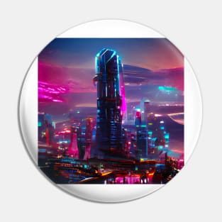 Cyberpunk Aesthetic Skyscraper Pin