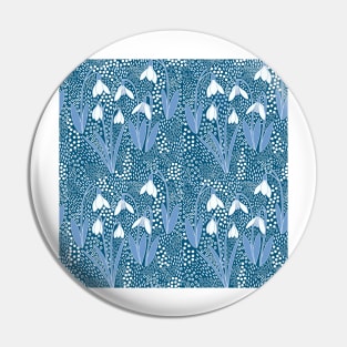 Snowdrop Flowers - Blue Pin