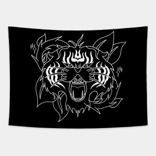 Traditional Tattoo Tiger Tapestry