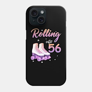 56 Years Old Birthday Girls Rolling Into  56th Birthday Phone Case