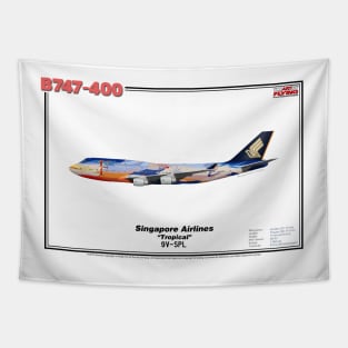 Boeing B747-400 - Singapore Airlines "Tropical" (Art Print) Tapestry