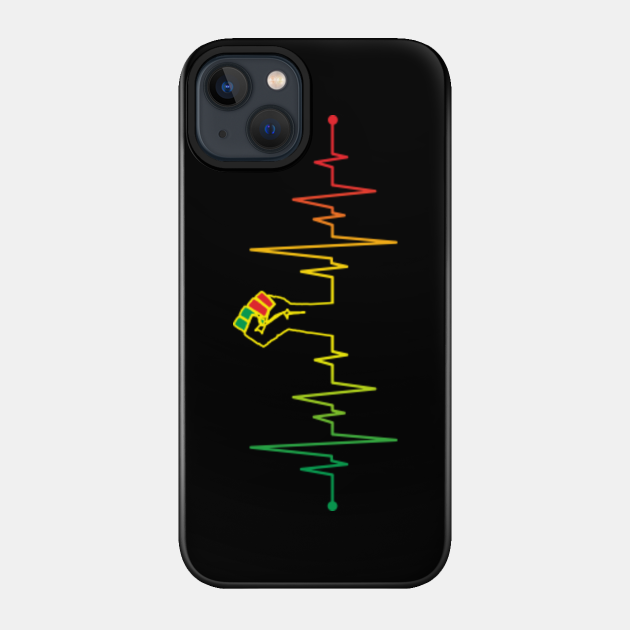 Black Power Heartbeat - Black Power - Phone Case