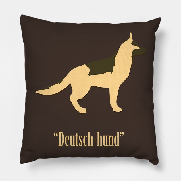 German Shepherd Outline with Deutsch Hund Pillow by bluerockproducts