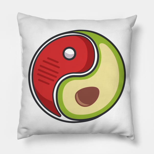 MEAT AND AVOCADO  YIN YANG Pillow by madeinchorley