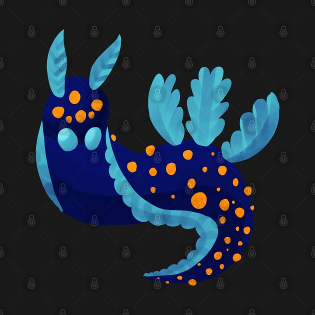 Cute Blue Alien Sea Slug by narwhalwall