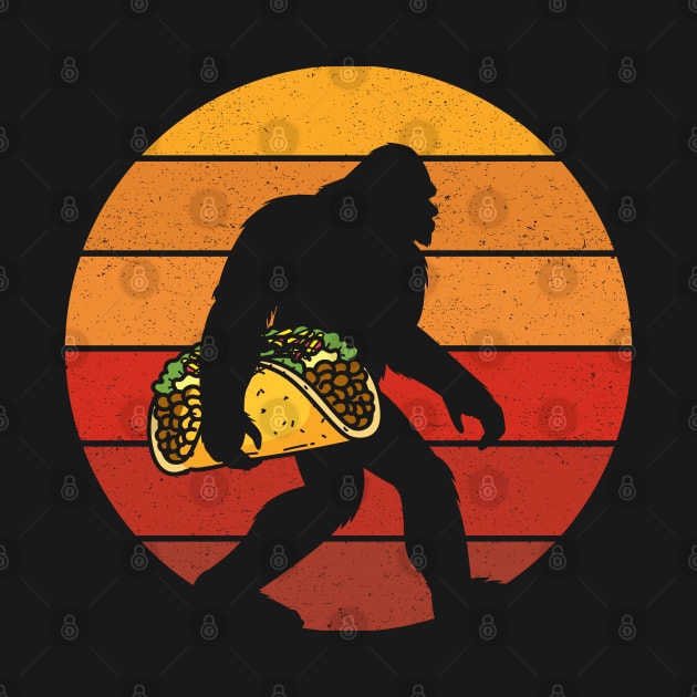 Funny Bigfoot Holding A Taco by Tesszero