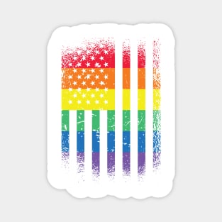 Rainbow American Flag Magnet