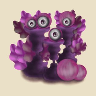 Purple pumpkin monster in the table for halloween T-Shirt