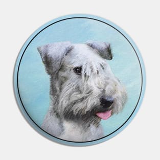 Cesky Terrier Painting - Cute Original Dog Art Pin