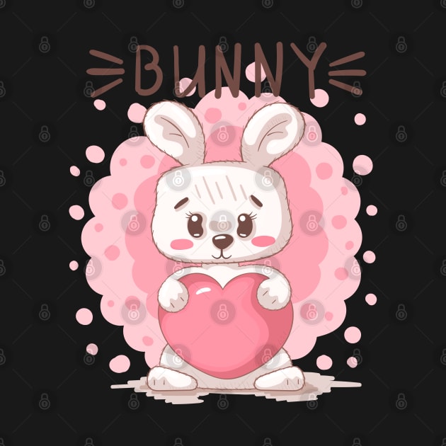 bunny heart cartoon by Mako Design 