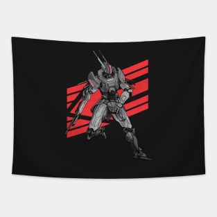 Jackrabbot Black Red Tapestry