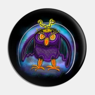 Electric Anxiety Owl Pin