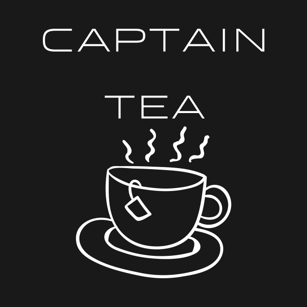 Captain Tea Typography White Design by Stylomart