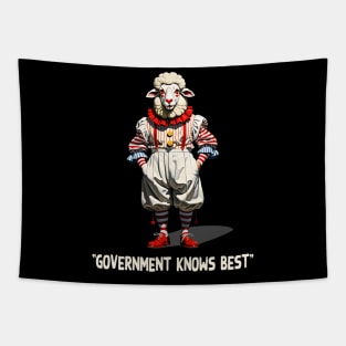 "Government Knows Best" Sheeple Clown Tapestry