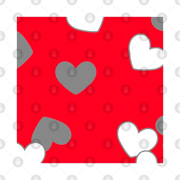 red heart black white background design by Artistic_st