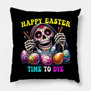 Easter Grim Reaper Coloring Eggs - Time to Dye Pillow