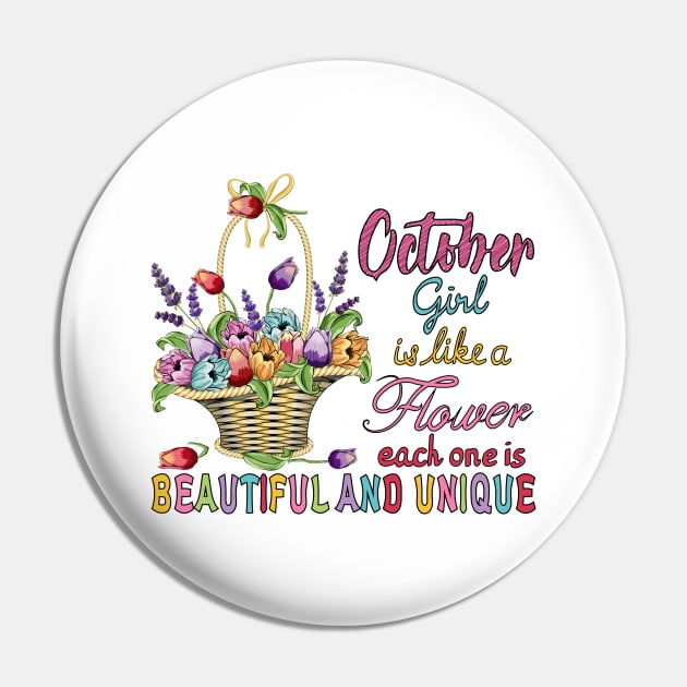 October Girl - Flower Basket Pin by Designoholic