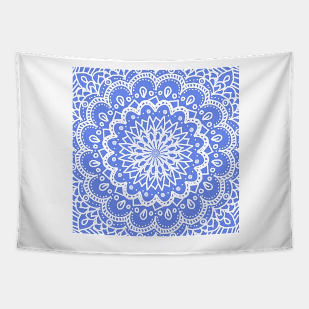 French Blue Mandala Tapestry by lilydlin