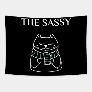 funny matching family cat design, the sassy Tapestry