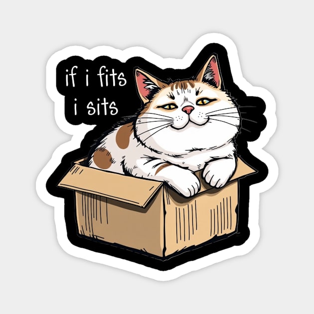 Fat Cat in a Box Magnet by Pete the Cat Guy