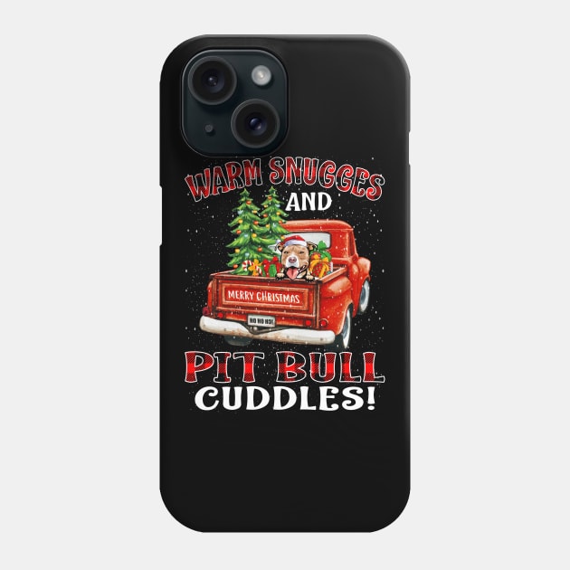 Warm Snuggles And Pit Bull Cuddles Truck Tree Christmas Gift Phone Case by intelus