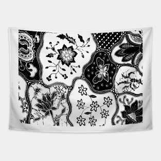 Paisley BATIK MUltiple Flowers Tapestry