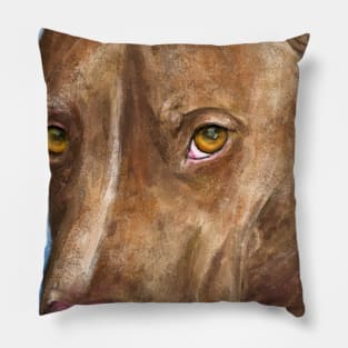 A Beautiful Red Nose Pit Bull Painting Pillow