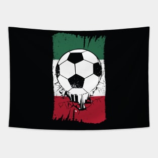 Vintage Mexican Flag with Football // Retro Mexico Soccer Tapestry