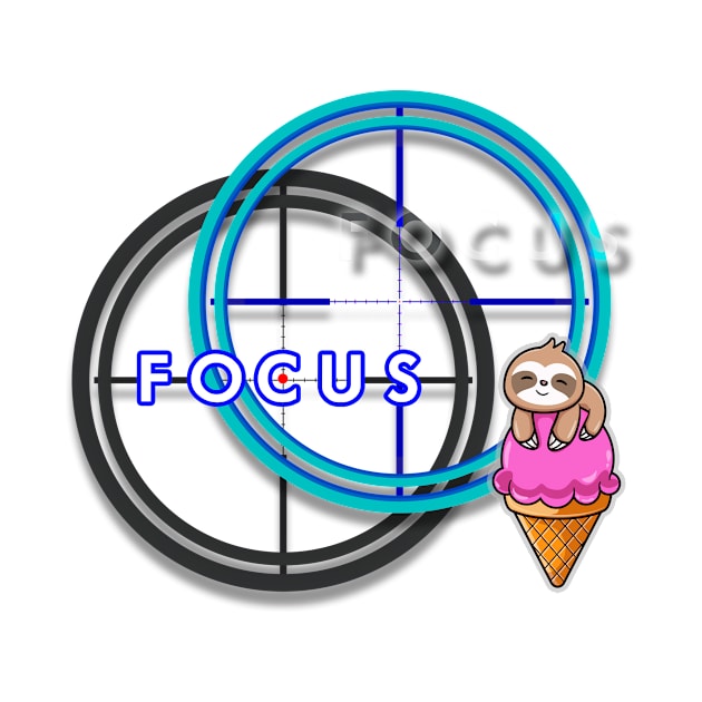 FOCUS IN - Cute sloth ICE-CREAM motivation & inspirational message for SUCCESS - Motivational kawaii sloth by originalsusie