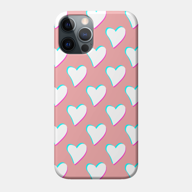 Retro Hearts on Soft Pink - Heart Pattern - Phone Case | TeePublic
