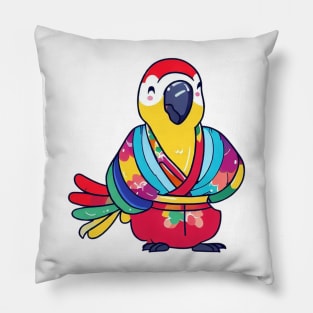 Japanese ninja parrot Pillow