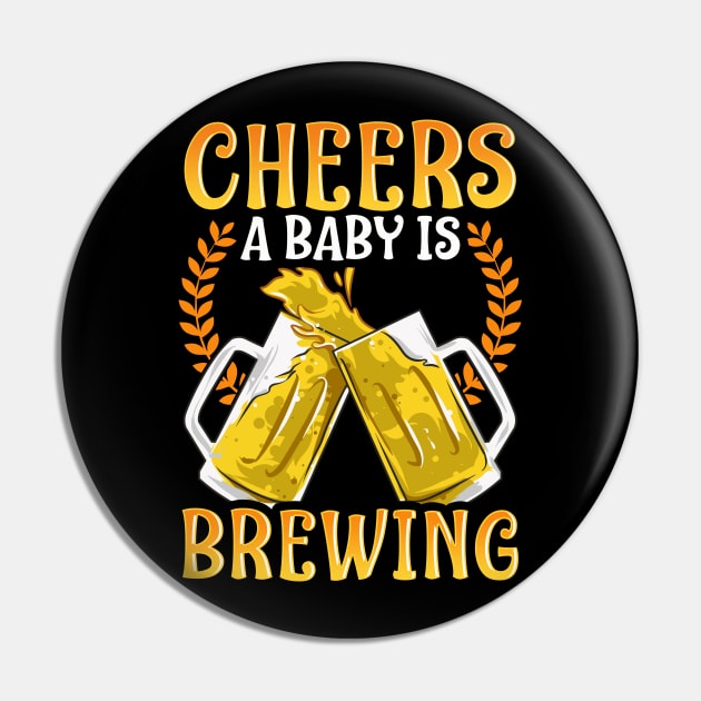 Cheers a baby is brewing | HomeBrewing Gift | Craft Beer Pin by Proficient Tees