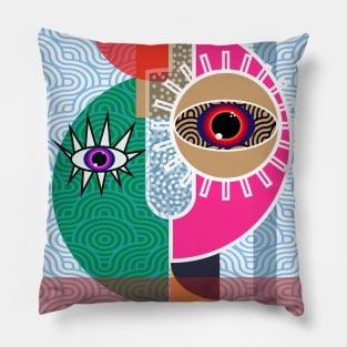 Geometric shapes...and faces Pillow