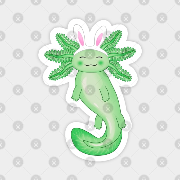 Green Axolotl Magnet by Purrfect