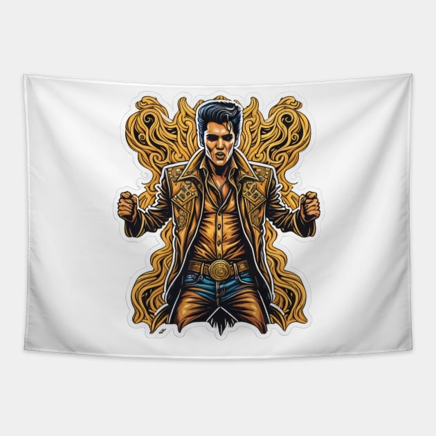 Rock king in gold Tapestry by Virshan