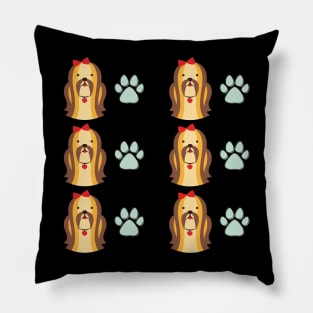 shih tzu dog pattern Pillow