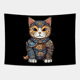 Cute Miaw Cat in Armor Tapestry