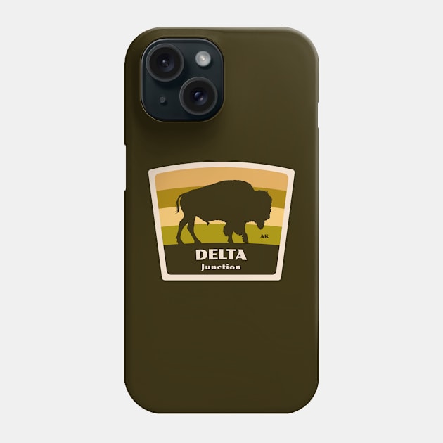 Delta Junction Alaska Roaming Bison Conservation Silhouette Phone Case by Go With Tammy