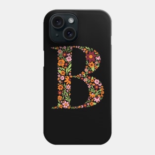 Retro Floral Letter B Phone Case