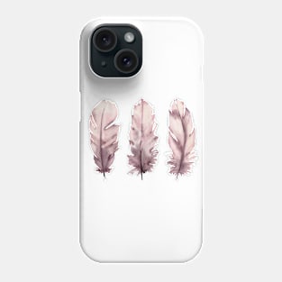 Blush pink feathers illustration Phone Case