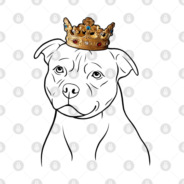 Staffordshire Bull Terrier Dog King Queen Wearing Crown by millersye