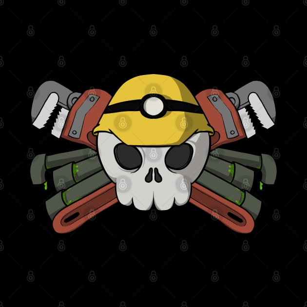 Plumbers crew Jolly Roger pirate flag (no caption) by RampArt