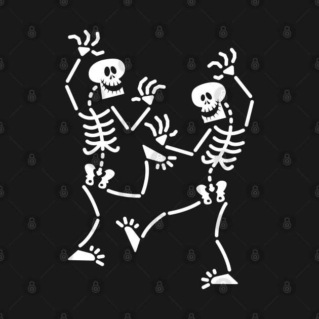 Funny skeletons dancing and having fun at Halloween by zooco