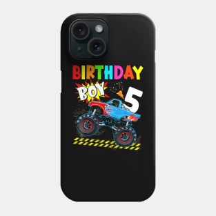5th Birthday Boy Blaze 5 Year Old Monster Truck Bday Party Phone Case